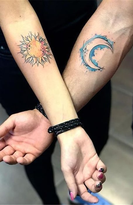 Sun And Moon Couple Tattoo