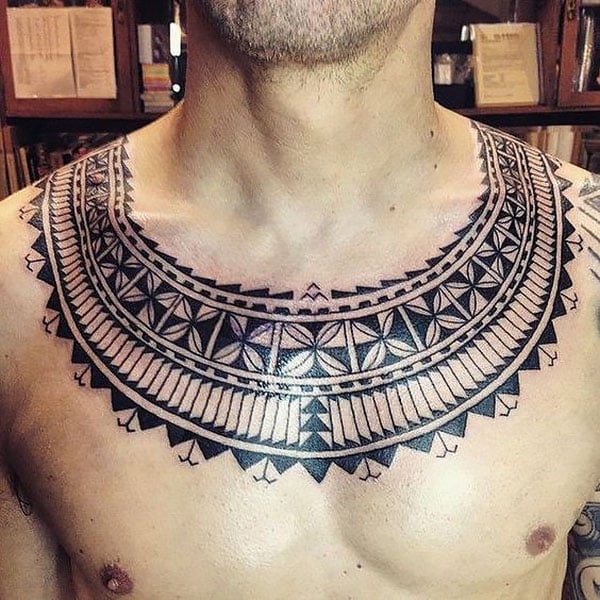 Tribal Chest Tattoo