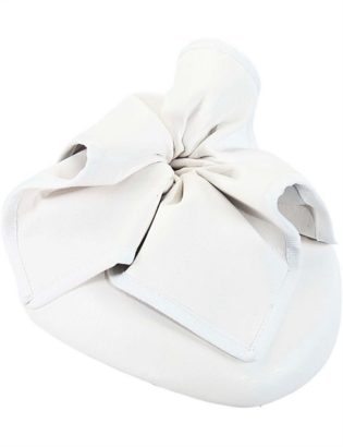White Leather Pillbox Fascinator