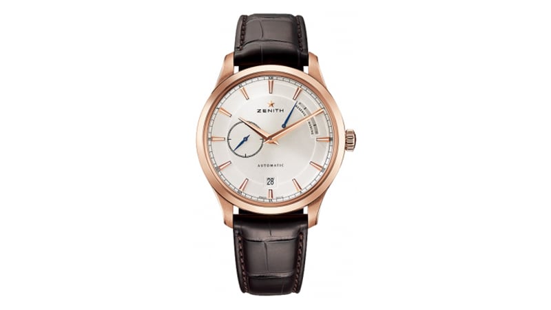 Zenith Power Reserve 40mm 18 Karat Rose Gold And Alligator Watch