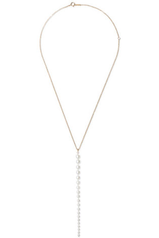 14 Karat Gold, Pearl And Diamond Necklace