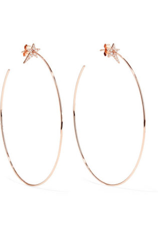 18 Karat Rose Gold Diamond Hoop Earrings