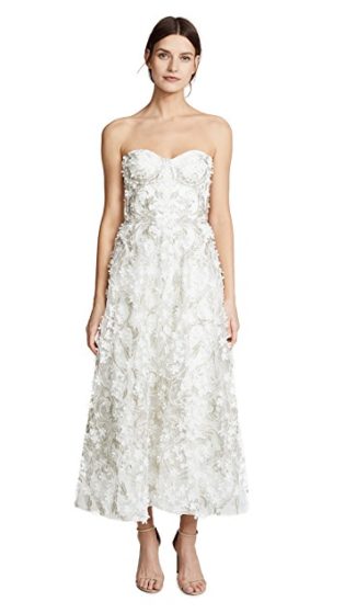 3d Embroidered Strapless Gown