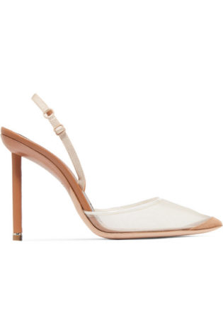 Alix Mesh And Suede Slingback Pumps