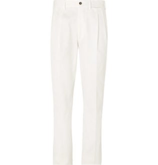 Anton Pleated Cotton Blend Trousers