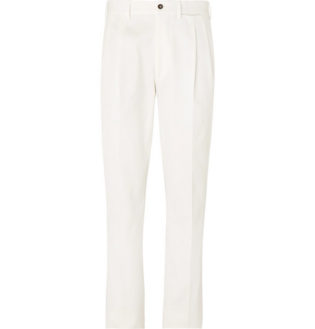Anton Pleated Cotton Blend Trousers