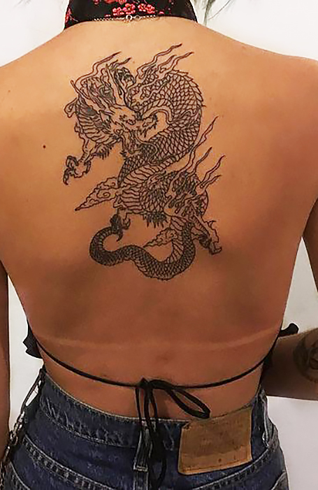 Dragon Back Tattoo Stencil  Tatuagem Tatuagem de dragão Tatuagem de  dragão chinês