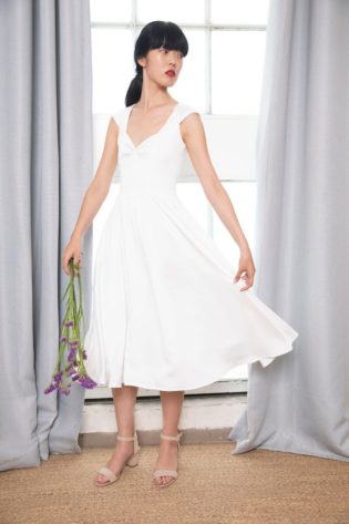 Cap Sleeve Sweetheart Wedding Dress : Short Wedding Dress : Retro Bride : Retro Wedding Dress