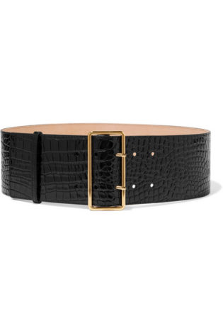 Croc Effect Patent Leather Waist Belt