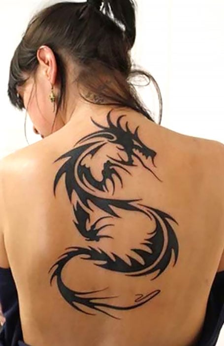 tribal-red-and-black-ink-dragon-tattoo-design | Wachirapol prasit | Flickr