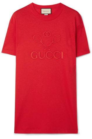 Embroidered Cotton Jersey T Shirt