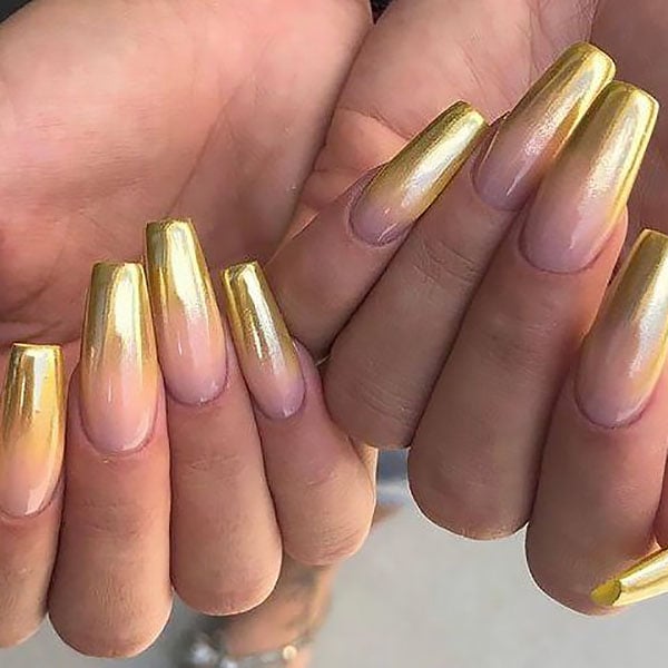 Gold Ombre Nails