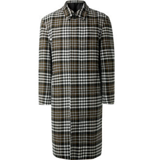 Oversized Checked Wool Blend Coat