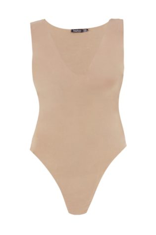 Plus Plunge Neck Double Layer Bodysuit