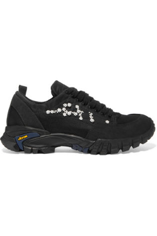 + Sophie Bille Brahe + Diemme Naya Faux Pearl Embellished Shell And Silk Blend Sneakers