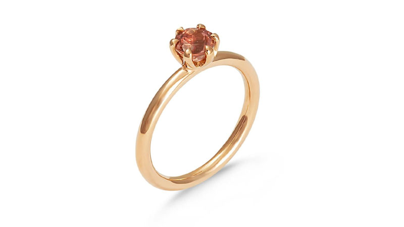 Single Coloured Stone Engagement Ring
