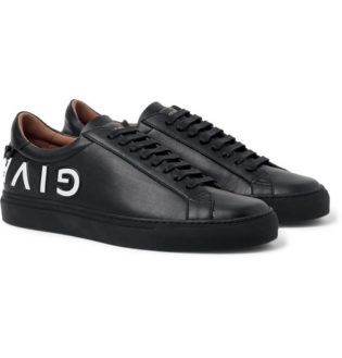 Urban Street Logo Embossed Leather Sneakers