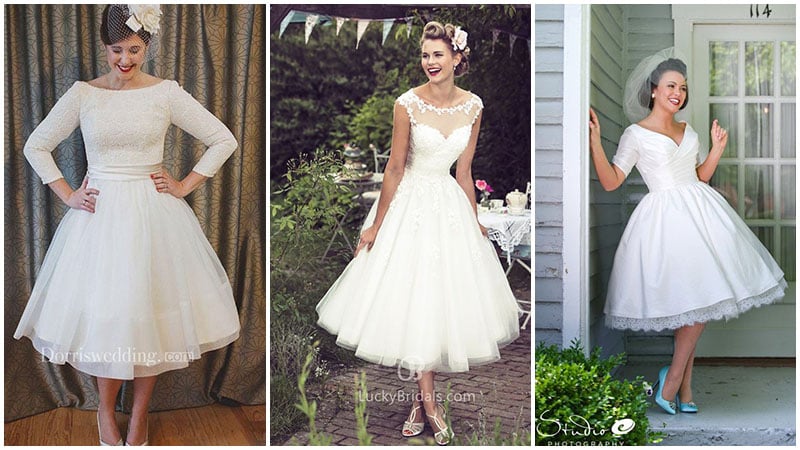 Vintage Tea Length Wedding Dress