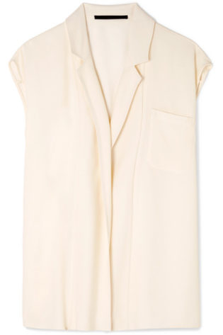Wrap Effect Draped Crepe De Chine Top