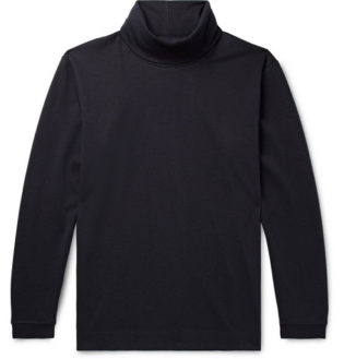Zyron Cotton And Tencel Blend Jersey Rollneck Sweater