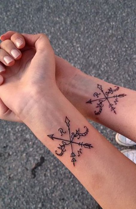 Matching hakuna matata symbol tattoo for best friends