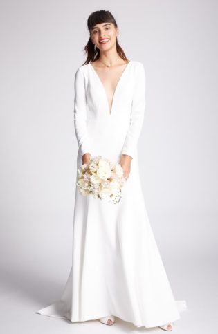 Blythe Plunging Crepe Gown