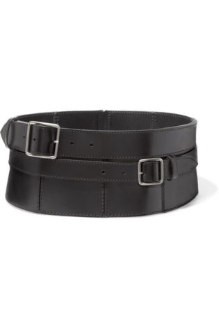 Buckle Detailed Leather Corset Belt