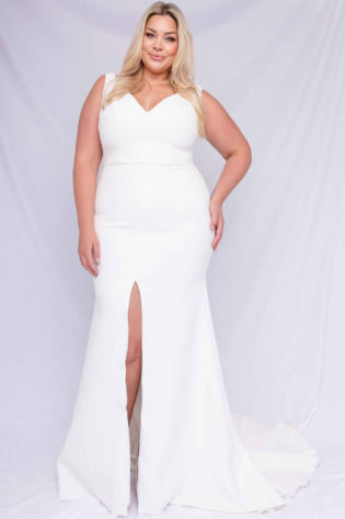 Cara Slit Front Trumpet Gown