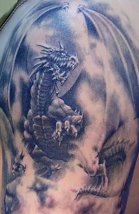 klasszikus sárkány tetoválás