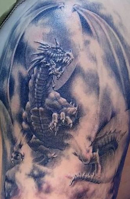 Kevin Bledsoe : Tattoos : Body Part Arm Sleeve : Japanese Dragon Half Sleeve