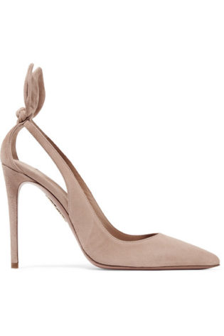 Deneuve 105 Bow Embellished Suede Pumps