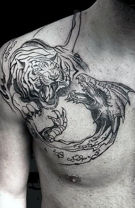 sárkány tigris tetoválás