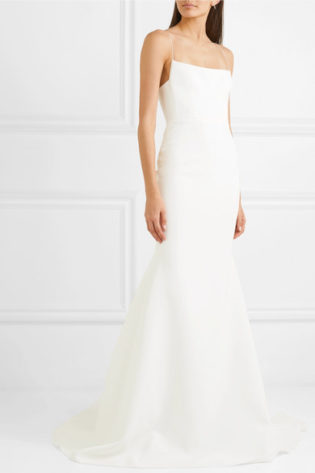 silk plain wedding dress