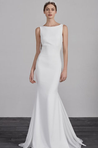 Eol Beaded String Back Mermaid Gown