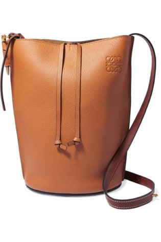 Gate Textured Leather Bucket Bag