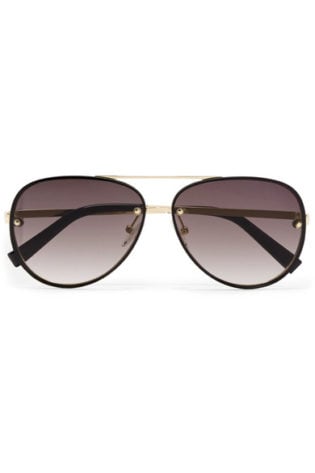 Hyperspace Aviator Style Gold Tone Sunglasses