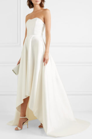 Jackson Strapless Asymmetric Duchesse Satin Gown