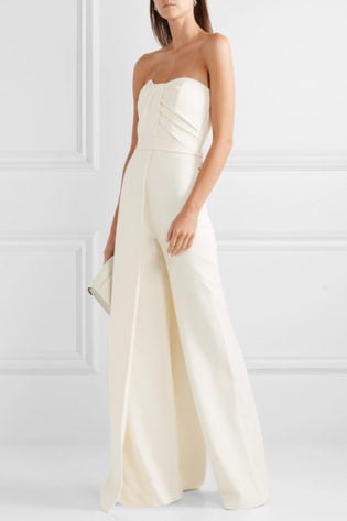 Layered Strapless Crepe Jumpsuit