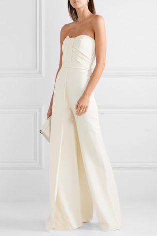 Layered Strapless Crepe Jumpsuit