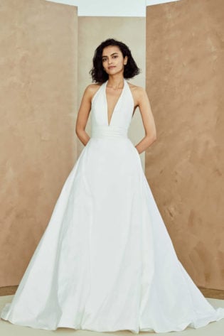 simple halter top wedding dresses