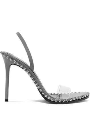 Nova Studded Leather And Pvc Slingback Sandals