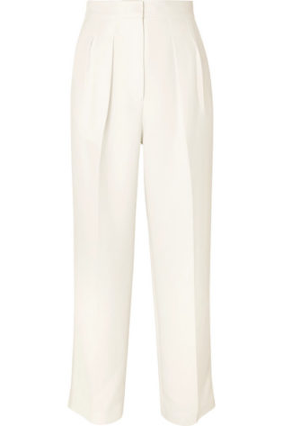 Pleated Cady Straight Leg Pants