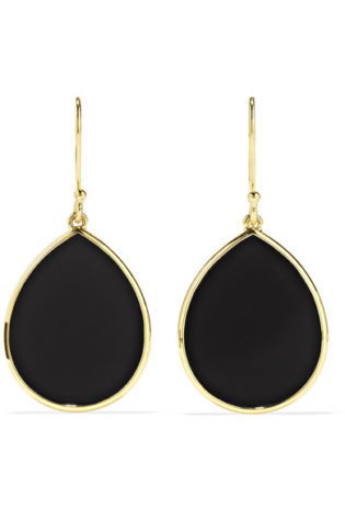 Polished Rock Candy 18 Karat Gold Onyx Earrings