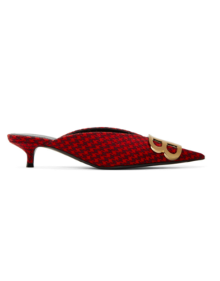 Red Houndstooth Bb Mules