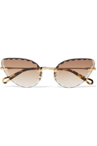 Rosie Cat Eye Gold Tone And Tortoiseshell Acetate Sunglasses