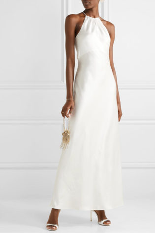 Silk Charmeuse Halterneck Gown