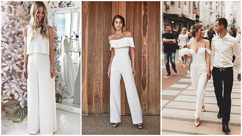 Simple Jumpsuit Wedding Dresses