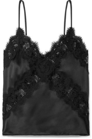 The Dane Lace Paneled Silk Charmeuse Camisole