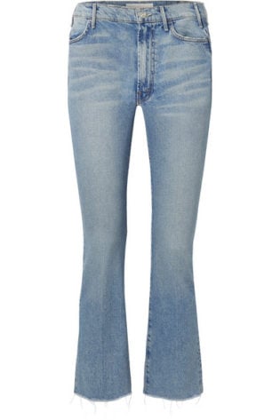 The Hustler Cropped Frayed High Rise Flared Jeans
