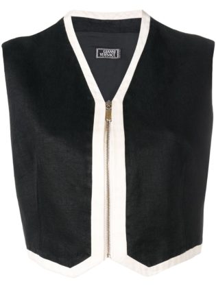 Versace Pre Owned1990's Cropped Zipped Vest